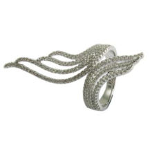 CZ Кольцо Белый камень Простой моды Урожай ювелирные изделия стерлингового серебра 925 Обручальные кольца для женщин R10565